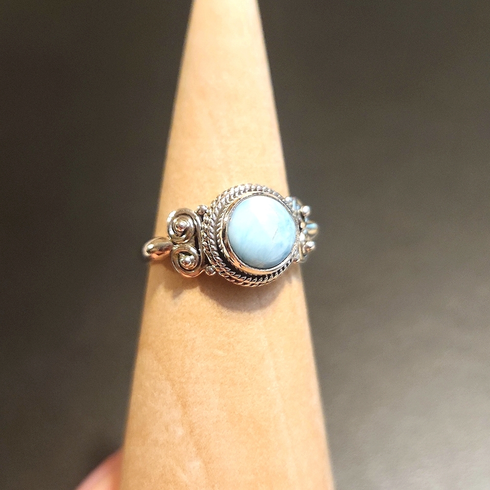 NEW Genuine Sterling Silver & Larimar Ring - Picture 2 of 6